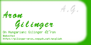 aron gilinger business card